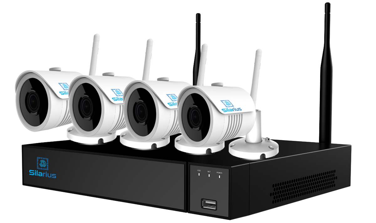 Silarius SIL-4CHNVRWIFI8MPKIT8 AI 4CH 8MP WiFi kit, 4K, 3.6mm lens (NDAA Compliant), 8TB HDD