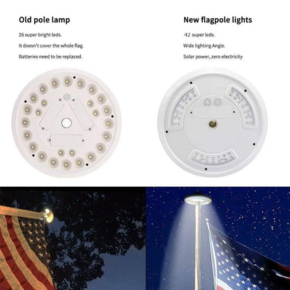 42 LED Flagpole Solar Lights with Adjustable Brightness & IP55 Waterproof