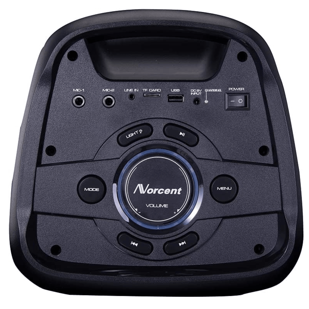 Norcent Dual 6.5" Portable Party Bluetooth Speaker with Flashing LED Lights