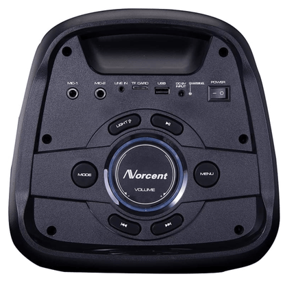 Norcent Dual 6.5" Portable Party Bluetooth Speaker with Flashing LED Lights
