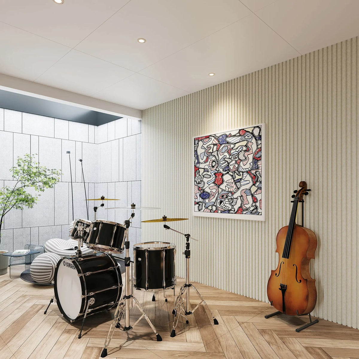 Acoustical 100% Polyester Wall Panel, 48x24x0.7 Sound Proof Wall Panels