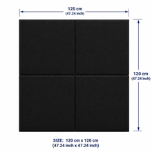 Decorative Acoustic Wall Panels – Sound Absorbing Upholstered Panels Black (1.44 m2 - 15.5 sq ft) 4-Pack