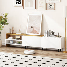 Modern TV Stand for 80 Inches TVs with Storage Shelves and Cabinets-White