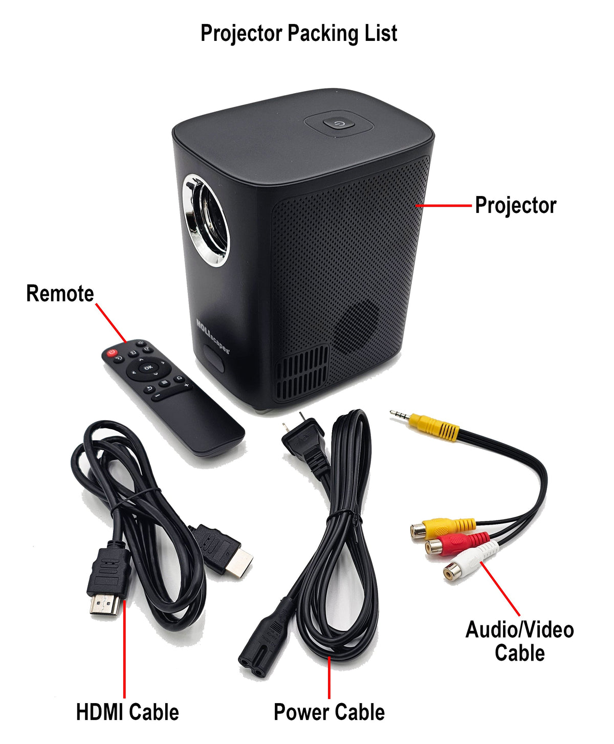 HoliScapes® USB Projector Kit - Legends of Halloween + Projector + 48" x 72" Projection Screen