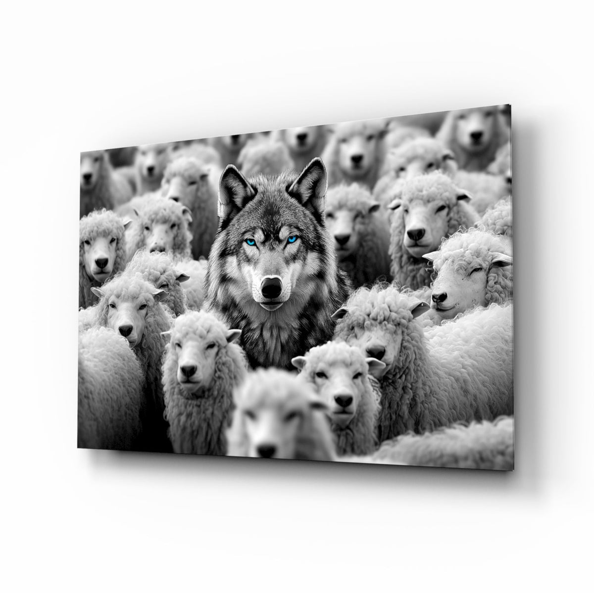 Wolf in Sheep's Clothing Glass Wall Art || Designer Collection